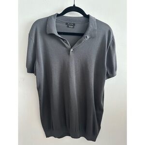 Massimo Dutti Short Sleeve Polo Shirt - Grey